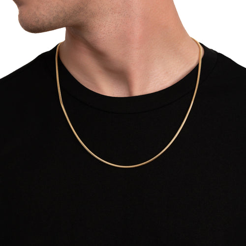 ZESTAW ŁAŃCUSZKÓW WĘŻOWYCH ZE SREBRA 925 POZŁACANEGO 18-KARATOWYM ZŁOTEM 2,50MM - IDENTIM®