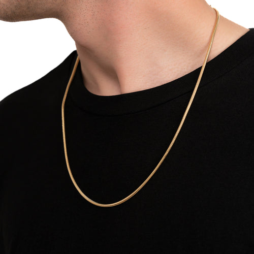 ZESTAW ŁAŃCUSZKÓW WĘŻOWYCH ZE SREBRA 925 POZŁACANEGO 18-KARATOWYM ZŁOTEM 2,50MM - IDENTIM®