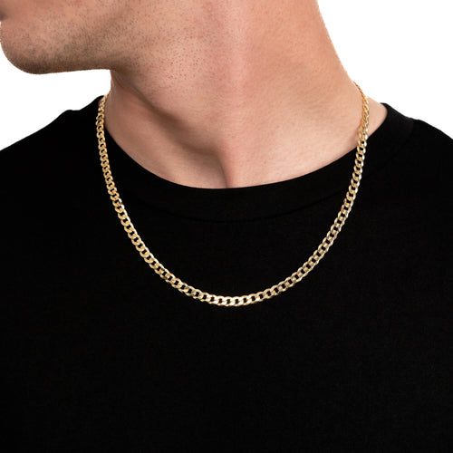 ŁAŃCUSZEK DO KRAWĘŻNIKA ZE SREBRA 925 POZŁACANEGO 18-KARATOWYM ZŁOTEM 5,00 MM - IDENTIM®