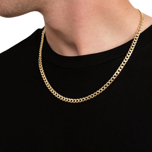 ŁAŃCUSZEK DO KRAWĘŻNIKA ZE SREBRA 925 POZŁACANEGO 18-KARATOWYM ZŁOTEM 5,00 MM - IDENTIM®