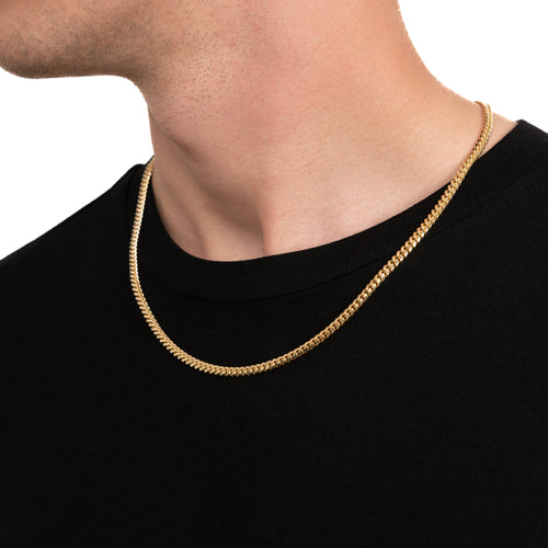 ŁAŃCUSZEK DO KRAWĘŻNIKA ZE SREBRA PRÓBY 925 POZŁACANEGO 18-KARATOWYM ZŁOTEM 4,00 MM - IDENTIM®