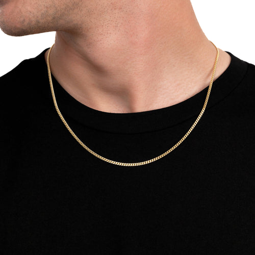 ŁAŃCUSZEK DO KRAWĘŻNIKA ZE SREBRA 925 POZŁACANEGO 18-KARATOWYM ZŁOTEM 2,40 MM - IDENTIM®