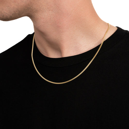 ŁAŃCUSZEK DO KRAWĘŻNIKA ZE SREBRA 925 POZŁACANEGO 18-KARATOWYM ZŁOTEM 2,40 MM - IDENTIM®