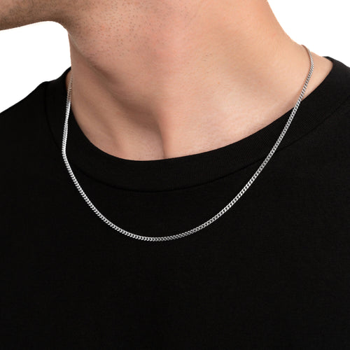 ŁAŃCUSZEK DO KRAWĘŻNIKA SREBRO 925 RODOWANE 2,40MM - IDENTIM®