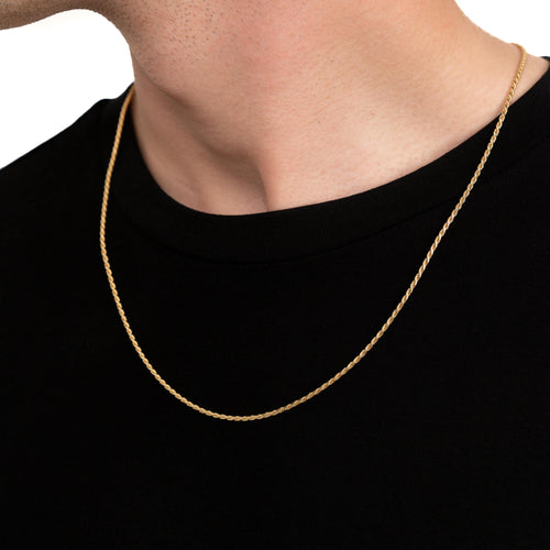 NASZYJNIK SZNURKOWY ZESTAW 925 SREBRO 18 KARATOWE POZŁACANE 2,00MM - IDENTIM®