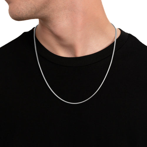 ŁAŃCUSZEK WĘŻOWY SREBRO 925 RODOWANE 2,50MM - IDENTIM®