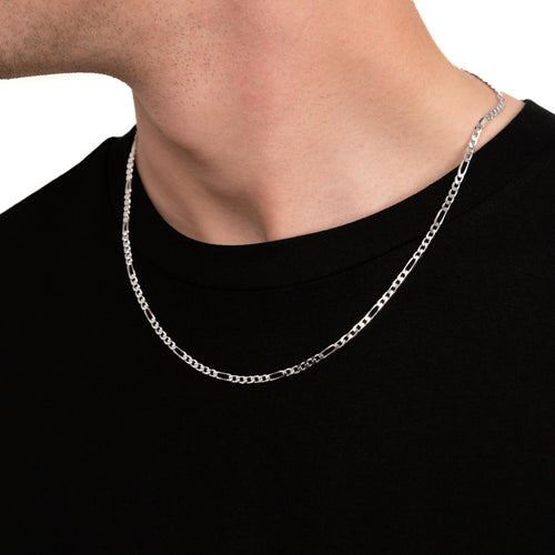 NASZYJNIK FIGARO SREBRO 925 RODOWANE 3,40MM - IDENTIM®