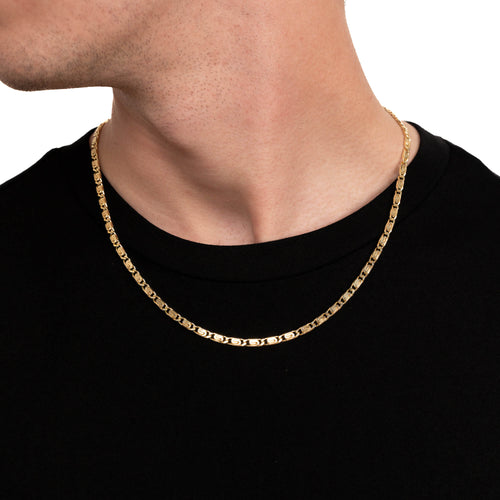 ŁAŃCUSZEK DO KRAWĘŻNIKA ZE SREBRA 925 POZŁACANEGO 18-KARATOWYM ZŁOTEM 3,80 MM - IDENTIM®