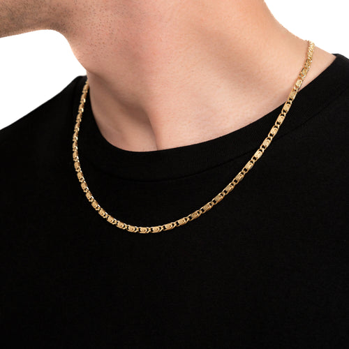 ŁAŃCUSZEK DO KRAWĘŻNIKA ZE SREBRA 925 POZŁACANEGO 18-KARATOWYM ZŁOTEM 3,80 MM - IDENTIM®