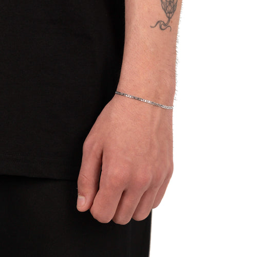 BRANSOLETKA Z ŁAŃCUSZKIEM PANCERNYM ZE SREBRA 925 RODOWANEGO 2,80MM - IDENTIM®