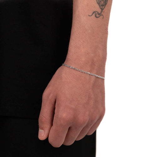 BRANSOLETKA ŁAŃCUSZKOWA GROSZKOWA SREBRO 925 RODOWANE 2,80MM - IDENTIM®