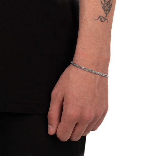 ZESTAW ŁAŃCUSZKÓW PLECIONYCH ZE SREBRA 925 RODOWANEGO 3,60MM - IDENTIM®