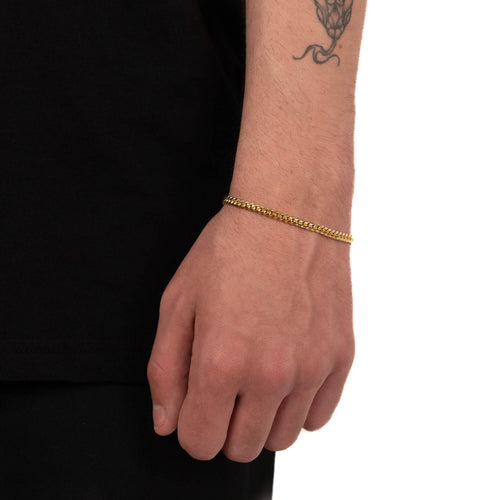 ŁAŃCUCHOWA BRANSOLETKA KUBAŃSKA 4.00MM SREBRO 925 POZŁACANE 18 KARATOWYM ZŁOTEM - IDENTIM®