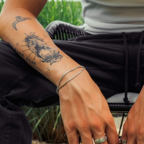 ZESTAW BRANSOLETEK ERBS FRANCO SREBRNA BRANSOLETKA 925 SREBRO RODOWANE - IDENTIM®