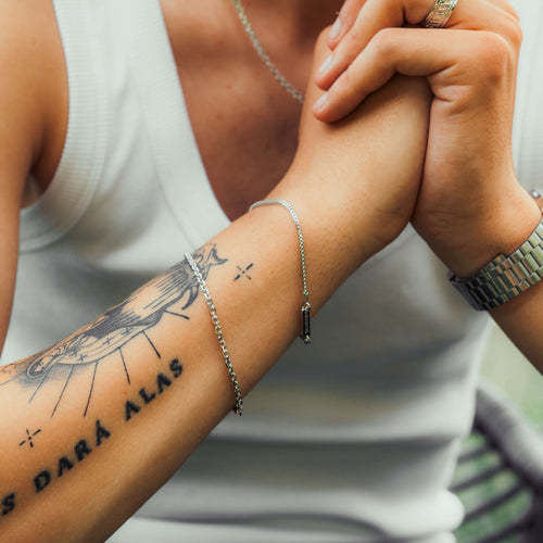 ZESTAW BRANSOLETEK ERBS FRANCO SREBRNA BRANSOLETKA 925 SREBRO RODOWANE - IDENTIM®