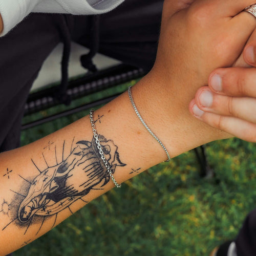 ZESTAW BRANSOLETEK ERBS FRANCO SREBRNA BRANSOLETKA 925 SREBRO RODOWANE - IDENTIM®