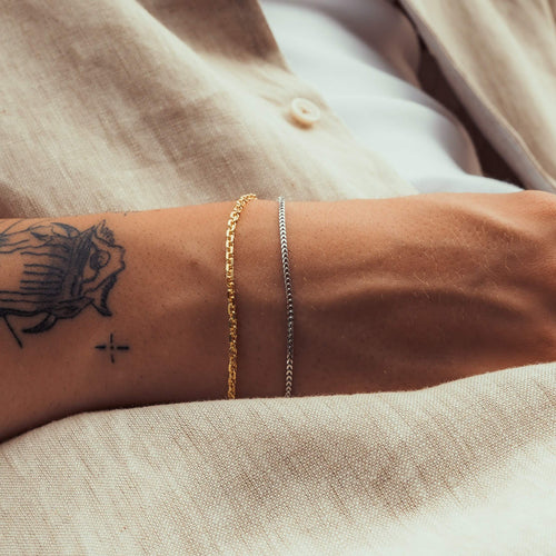 ZESTAW BRANSOLETEK ERBS FRANCO SREBRNO-ZŁOTA BRANSOLETKA 925 SREBRNA DWUKOLOROWA - IDENTIM®