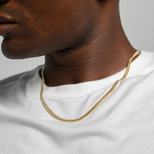 ŁAŃCUSZEK DO KRAWĘŻNIKA ZE SREBRA PRÓBY 925 POZŁACANEGO 18-KARATOWYM ZŁOTEM 4,00 MM - IDENTIM®