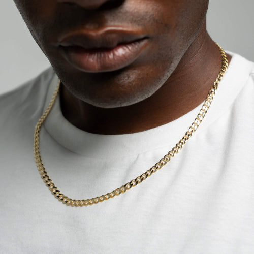 ŁAŃCUSZEK DO KRAWĘŻNIKA ZE SREBRA 925 POZŁACANEGO 18-KARATOWYM ZŁOTEM 5,00 MM - IDENTIM®