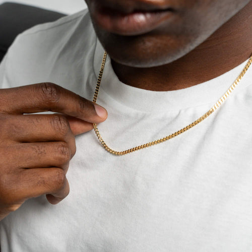 ŁAŃCUSZEK DO KRAWĘŻNIKA ZE SREBRA 925 POZŁACANEGO 18-KARATOWYM ZŁOTEM 3,30 MM - IDENTIM®