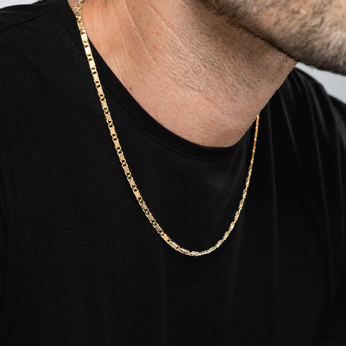 ŁAŃCUSZEK DO KRAWĘŻNIKA ZE SREBRA 925 POZŁACANEGO 18-KARATOWYM ZŁOTEM 3,80 MM - IDENTIM®