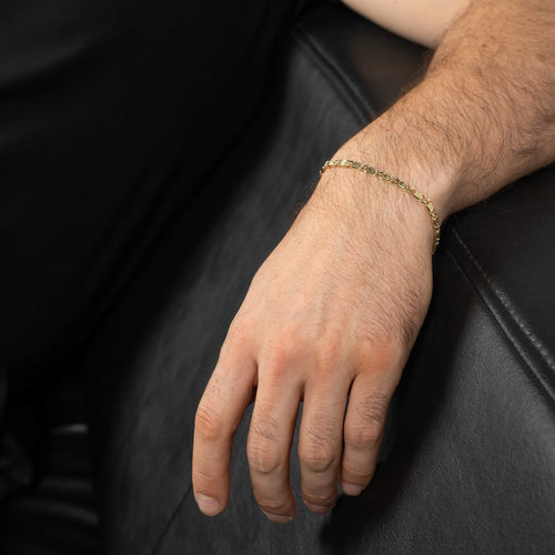 ŁAŃCUSZEK DO KRAWĘŻNIKA ZE SREBRA 925 POZŁACANEGO 18-KARATOWYM ZŁOTEM 3,80 MM - IDENTIM®