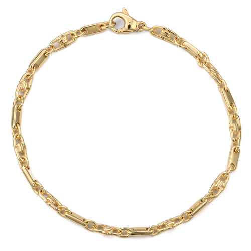 PŁYTKA STRZEMIĄCZKA ZŁOTA BRANSOLETKA 3,00MM 585 ZŁOTA - IDENTIM®