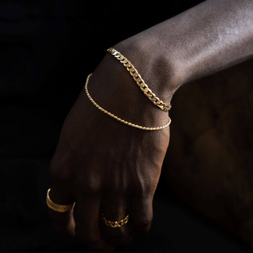 BRANSOLETKA ŁAŃCUSZKOWA 5.00MM SREBRO 925 POZŁACANE 18 KARATOWYM ZŁOTEM - IDENTIM®