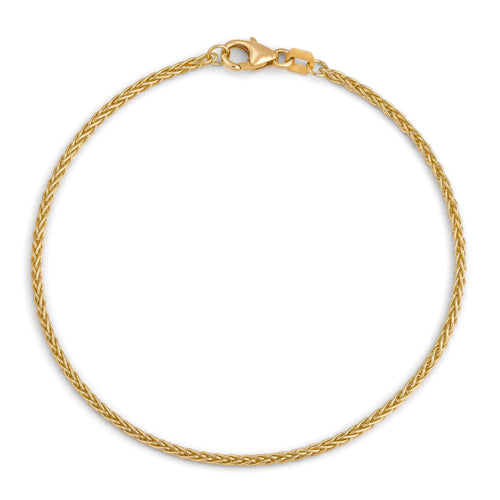 BRANSOLETKA PLECIONA ZŁOTA BRANSOLETKA 1,70MM 585 ZŁOTA