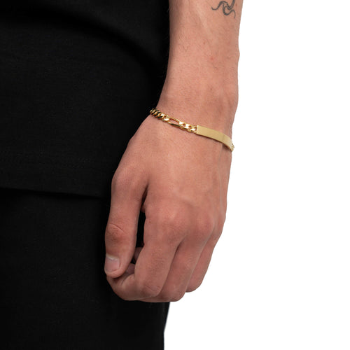 BRANSOLETKA ID FIGARO ZE SREBRA 925 POZŁACANEGO 18-KARATOWYM ZŁOTEM - IDENTIM®