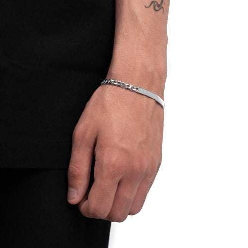 BRANSOLETKA ID ARMOUR CUBAN ZE SREBRA 925 RODOWANEGO - IDENTIM®