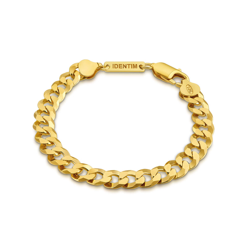 BRANSOLETKA ŁAŃCUSZKOWA 7.80MM SREBRO 925 POZŁACANE 18 KARATOWYM ZŁOTEM