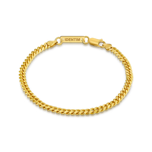 ŁAŃCUCHOWA BRANSOLETKA KUBAŃSKA 4.00MM SREBRO 925 POZŁACANE 18 KARATOWYM ZŁOTEM - IDENTIM®