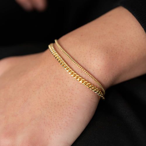 ZESTAW BRANSOLETEK PANZER FRANCO ZE SREBRA 925 POZŁACANEGO 18-KARATOWYM ZŁOTEM - IDENTIM®