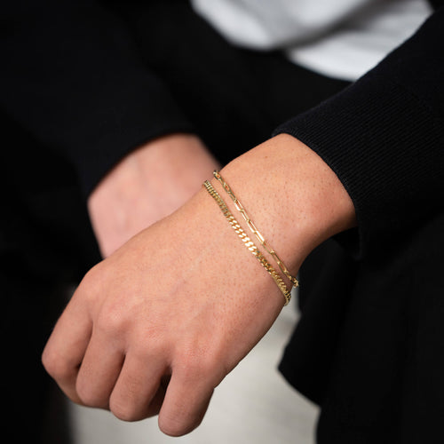 ZESTAW BRANSOLETKA SPINACZ DO PAPIERU PANCERNY SREBRO 925 POZŁACANE 18-KARATOWYM ZŁOTEM - IDENTIM®