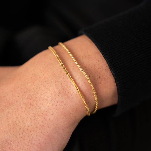 ZESTAW BRANSOLETEK FRANCO CORD ZE SREBRA 925 POZŁACANEGO 18-KARATOWYM ZŁOTEM - IDENTIM®