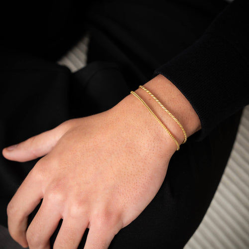 ZESTAW BRANSOLETEK FRANCO CORD ZE SREBRA 925 POZŁACANEGO 18-KARATOWYM ZŁOTEM - IDENTIM®