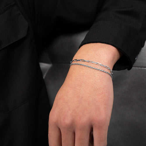 ZESTAW BRANSOLETKA SPINACZ DO PAPIERU SREBRO 925 RODOWANE - IDENTIM®