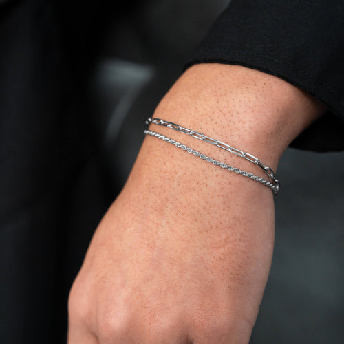 ZESTAW BRANSOLETKA SPINACZ DO PAPIERU SREBRO 925 RODOWANE - IDENTIM®