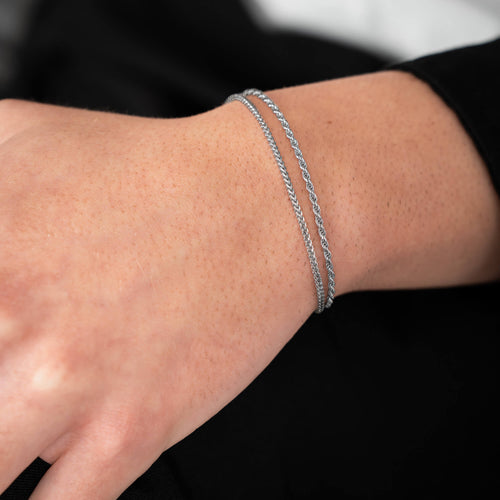 ZESTAW BRANSOLETKA FRANCO CORD SREBRO 925 RODOWANE - IDENTIM®