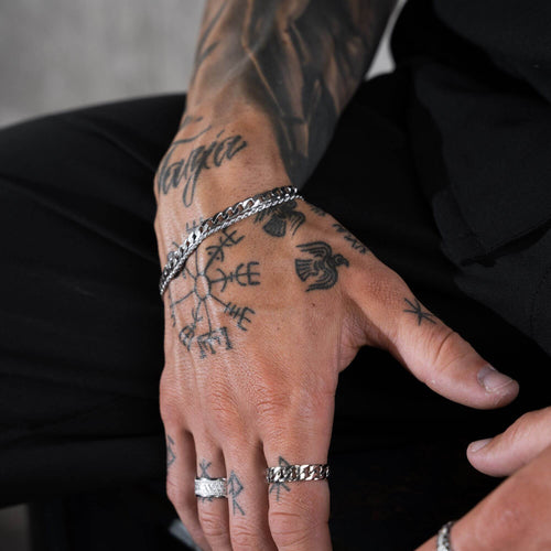 BRANSOLETKA ZESTAW ARMOUR CORD SREBRNA BRANSOLETKA 925 SREBRO RODOWANE - IDENTIM®