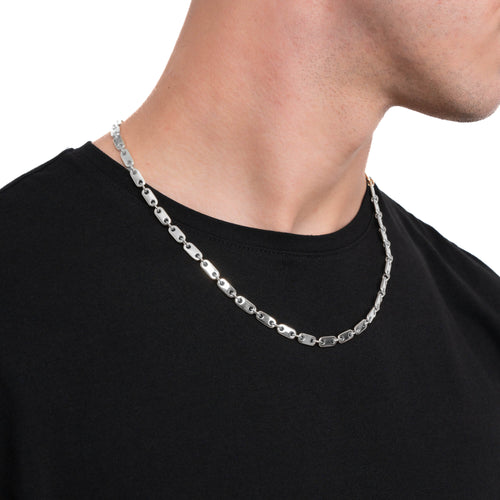 ŁAŃCUSZEK PŁYTKOWY ZŁOTY 5.50MM 585 BIAŁE ZŁOTO - IDENTIM®