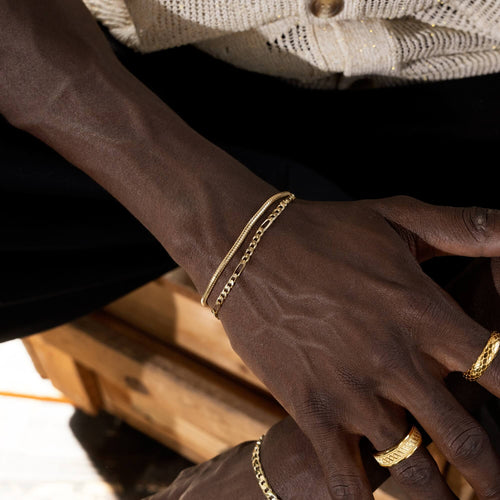 BRANSOLETKA Z ŁAŃCUSZKIEM WĘŻOWYM ZE SREBRA 925 POZŁACANEGO 18-KARATOWYM ZŁOTEM 2,50 MM - IDENTIM®