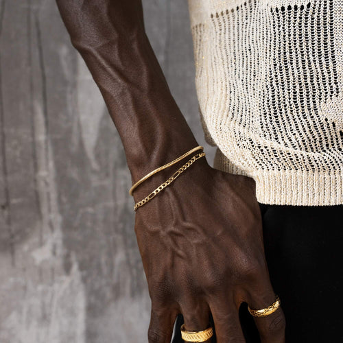 BRANSOLETKA Z ŁAŃCUSZKIEM WĘŻOWYM ZE SREBRA 925 POZŁACANEGO 18-KARATOWYM ZŁOTEM 2,50 MM - IDENTIM®