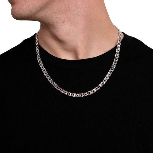 ZŁOTY ŁAŃCUSZEK GARIBAL 7.00MM 585 BIAŁE ZŁOTO - IDENTIM®