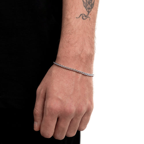 ZŁOTA BRANSOLETKA ZOPF 3,00MM 585 BIAŁE ZŁOTO - IDENTIM®