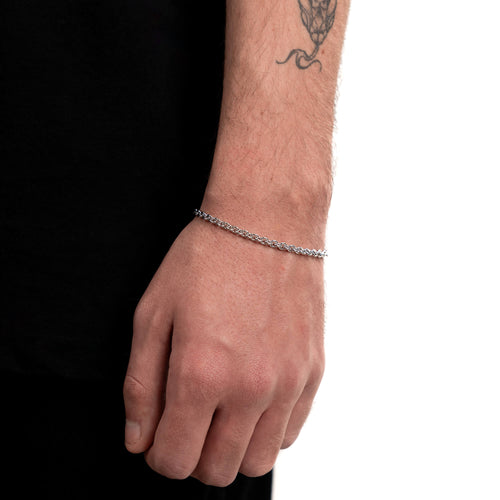 ZŁOTA BRANSOLETKA ANKER 4,00MM 750 BIAŁE ZŁOTO - IDENTIM®