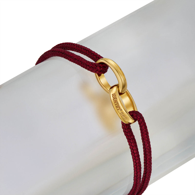 BRANSOLETKA GLORY BORDOWA BRANSOLETKA MATERIAŁOWA 585 ZŁOTA