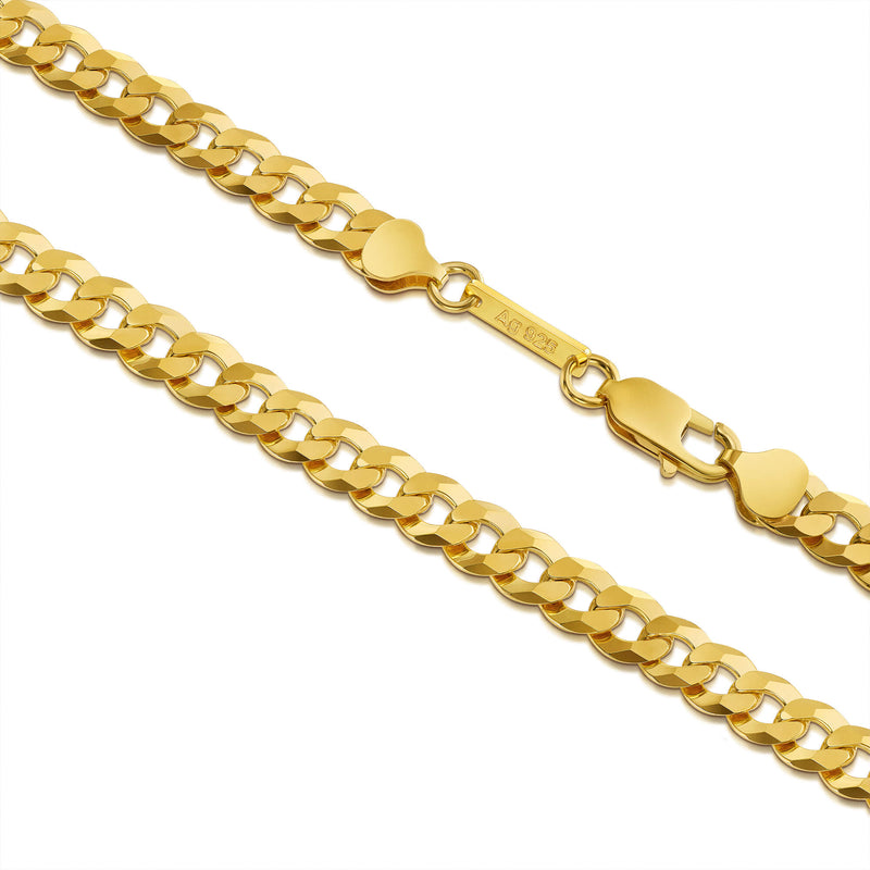BRANSOLETKA ŁAŃCUSZKOWA 7.80MM SREBRO 925 POZŁACANE 18 KARATOWYM ZŁOTEM