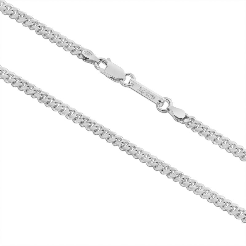 ŁAŃCUSZEK DO KRAWĘŻNIKA CUBAN SREBRO 925 RODOWANE 4,00MM